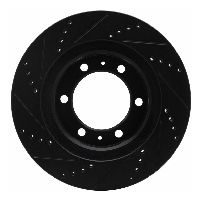 Toyota Tacoma Brake Rotor (1) - Front Right - R1 Concepts - Drilled & Slotted - Black - `03-`23